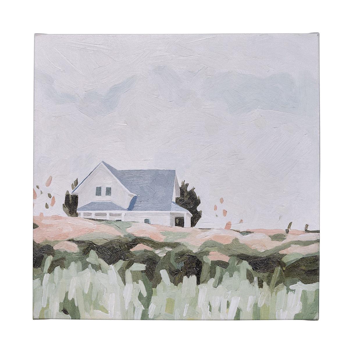 House on a Hill I by Emma Scarvey a Hand Embellished Textured Canvas from Mercana - Luna Furniture