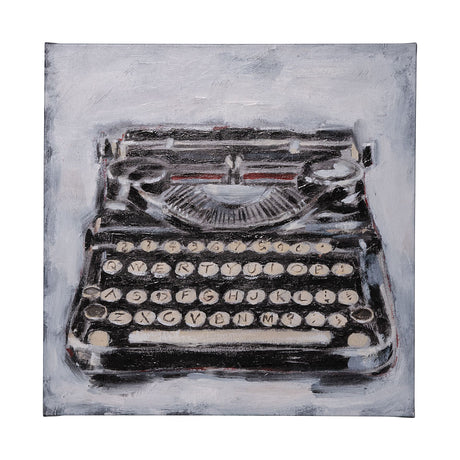 Vintage Typewriter I by Ethan Harper a Hand Embellished Textured Canvas from Mercana - Luna Furniture