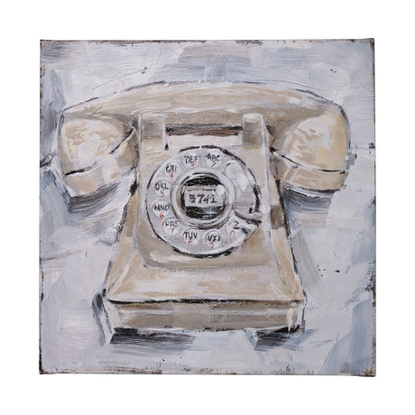 Retro Phone II by Ethan Harper a Hand Embellished Textured Canvas from Mercana - Luna Furniture