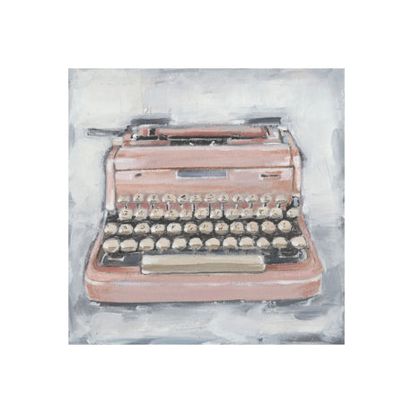 Vintage Typewriter IV by Ethan Harper a Hand Embellished Textured Canvas from Mercana - Luna Furniture