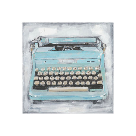 Vintage Typewriter III by Ethan Harper a Hand Embellished Textured Canvas from Mercana - Luna Furniture
