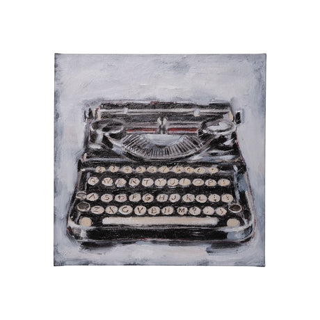Vintage Typewriter I by Ethan Harper a Hand Embellished Textured Canvas from Mercana - Luna Furniture