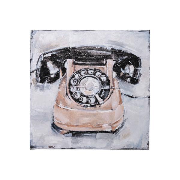 Retro Phone IV by Ethan Harper a Hand Embellished Textured Canvas