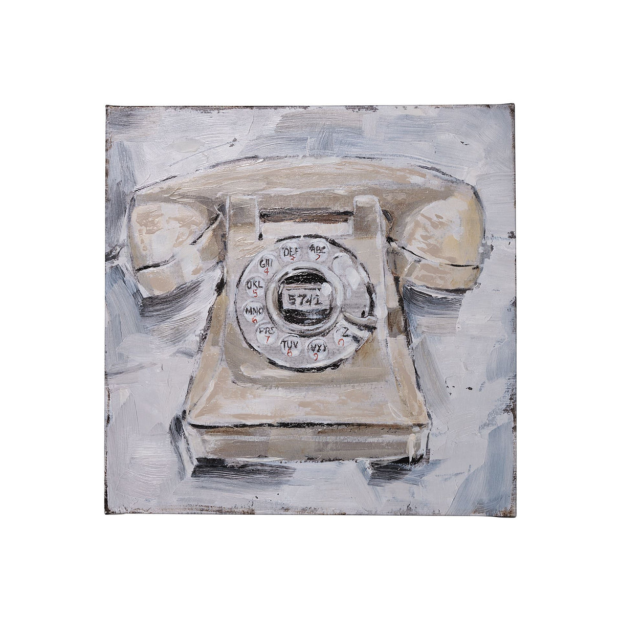 Retro Phone II by Ethan Harper a Hand Embellished Textured Canvas from Mercana - Luna Furniture