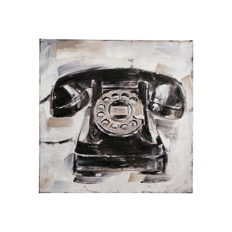 Retro Phone I by Ethan Harper a Hand Embellished Textured Canvas from Mercana - Luna Furniture