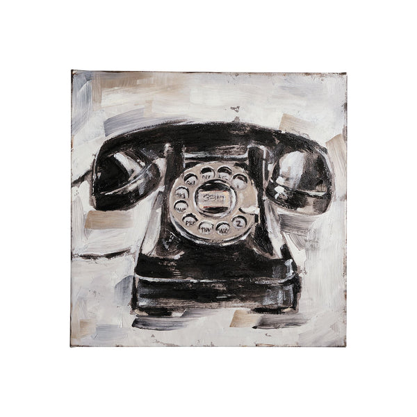 Retro Phone I by Ethan Harper a Hand Embellished Textured Canvas