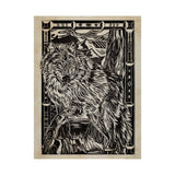 Linocut IV (Wolf) by Mercana Studio a Hand Embellished Textured Canvas from Mercana - Luna Furniture