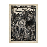 Linocut III (Bear) by Mercana Studio a Hand Embellished Textured Canvas from Mercana - Luna Furniture