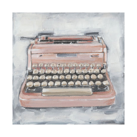 Vintage Typewriter IV by Ethan Harper a Hand Embellished Textured Canvas from Mercana - Luna Furniture