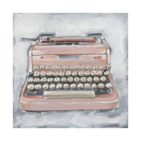 Vintage Typewriter IV by Ethan Harper a Hand Embellished Textured Canvas
