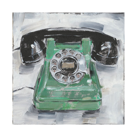 Retro Phone III by Ethan Harper a Hand Embellished Textured Canvas from Mercana - Luna Furniture