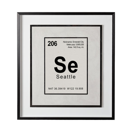 Seattle by Glartlab a Hand Embellished Textured Framed Art Print Matted under Glass from Mercana - Luna Furniture