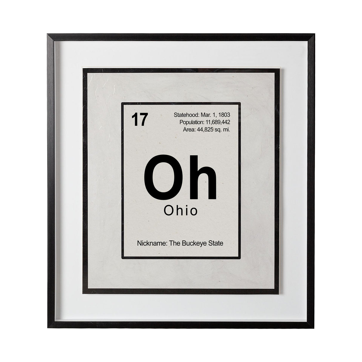 Ohio by Glartlab a Hand Embellished Textured Framed Art Print Matted under Glass from Mercana - Luna Furniture