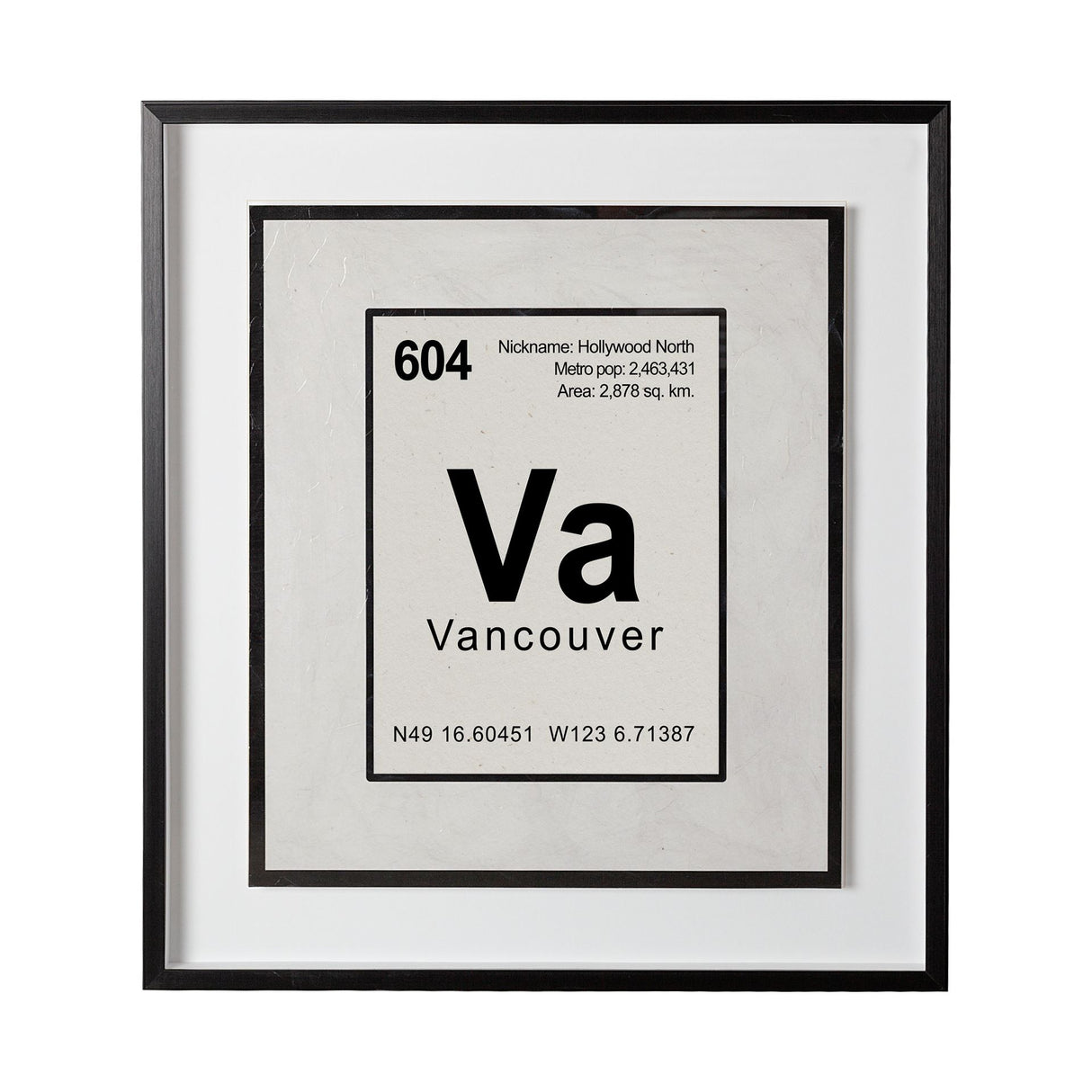 Vancouver by Glartlab a Hand Embellished Textured Framed Art Print Matted under Glass from Mercana - Luna Furniture