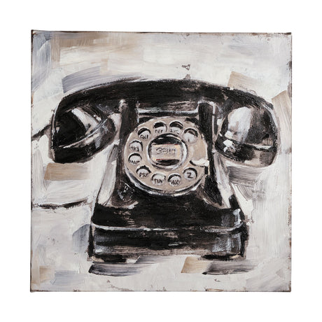 Retro Phone I by Ethan Harper a Hand Embellished Textured Canvas from Mercana - Luna Furniture