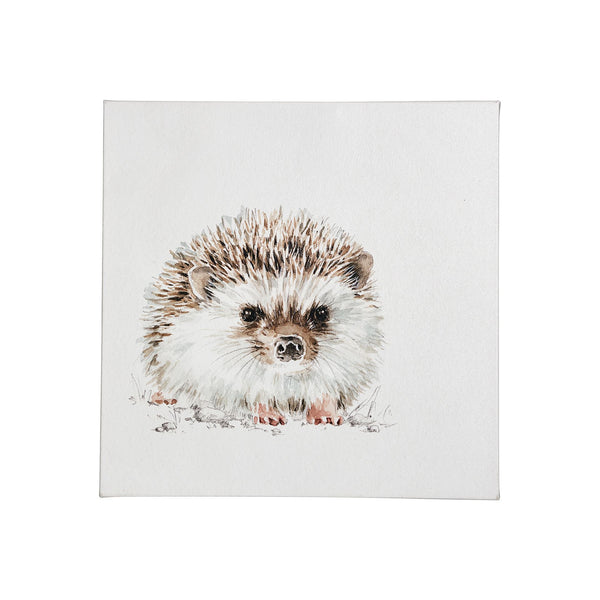 Forest Friends VII (Hedgehog) by Lisa Audit a Hand Embellished Textured Canvas