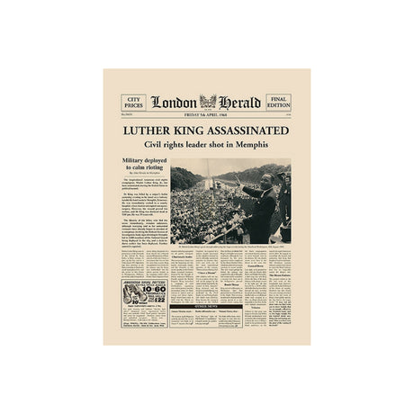 Luther King Assassination by Mercana Studio a Hand Embellished Textured Canvas from Mercana - Luna Furniture
