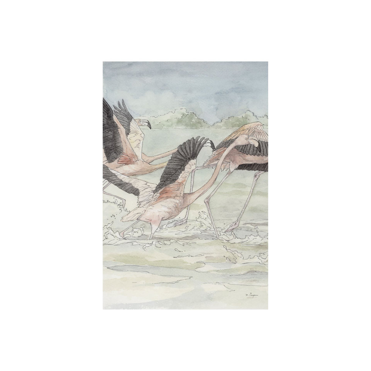 Flamingo I by Mercana Studio a Hand Embellished Textured Canvas from Mercana - Luna Furniture