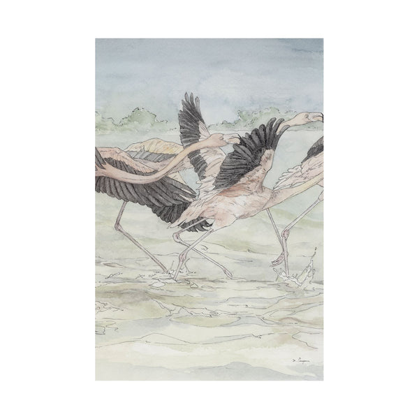 Flamingo II by Mercana Studio a Hand Embellished Textured Canvas