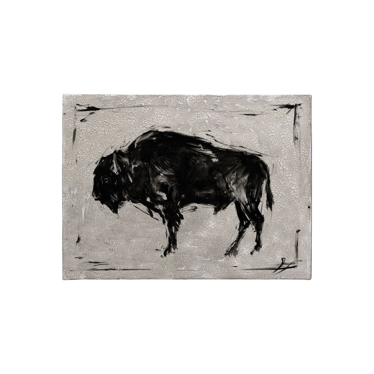 Dynamic Bison II by Ethan Harper a Hand Embellished Textured Canvas from Mercana - Luna Furniture