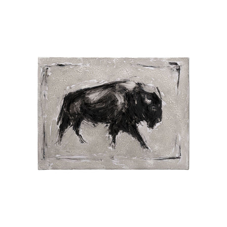 Dynamic Bison I by Ethan Harper a Hand Embellished Textured Canvas from Mercana - Luna Furniture