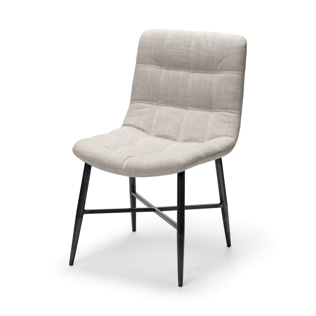 Barrow I Beige Fabric Wrap Black Metal Frame Dining Chair, Set of 2 from Mercana - Luna Furniture