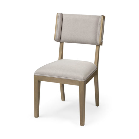 Tenton I Grey Fabric Wrap Brown Wooden Base Dining Chair, Set of 2 from Mercana - Luna Furniture