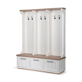 Fairview IV 61L x 17W White And Brown Wood With Storage Hall Tree from Mercana - Luna Furniture