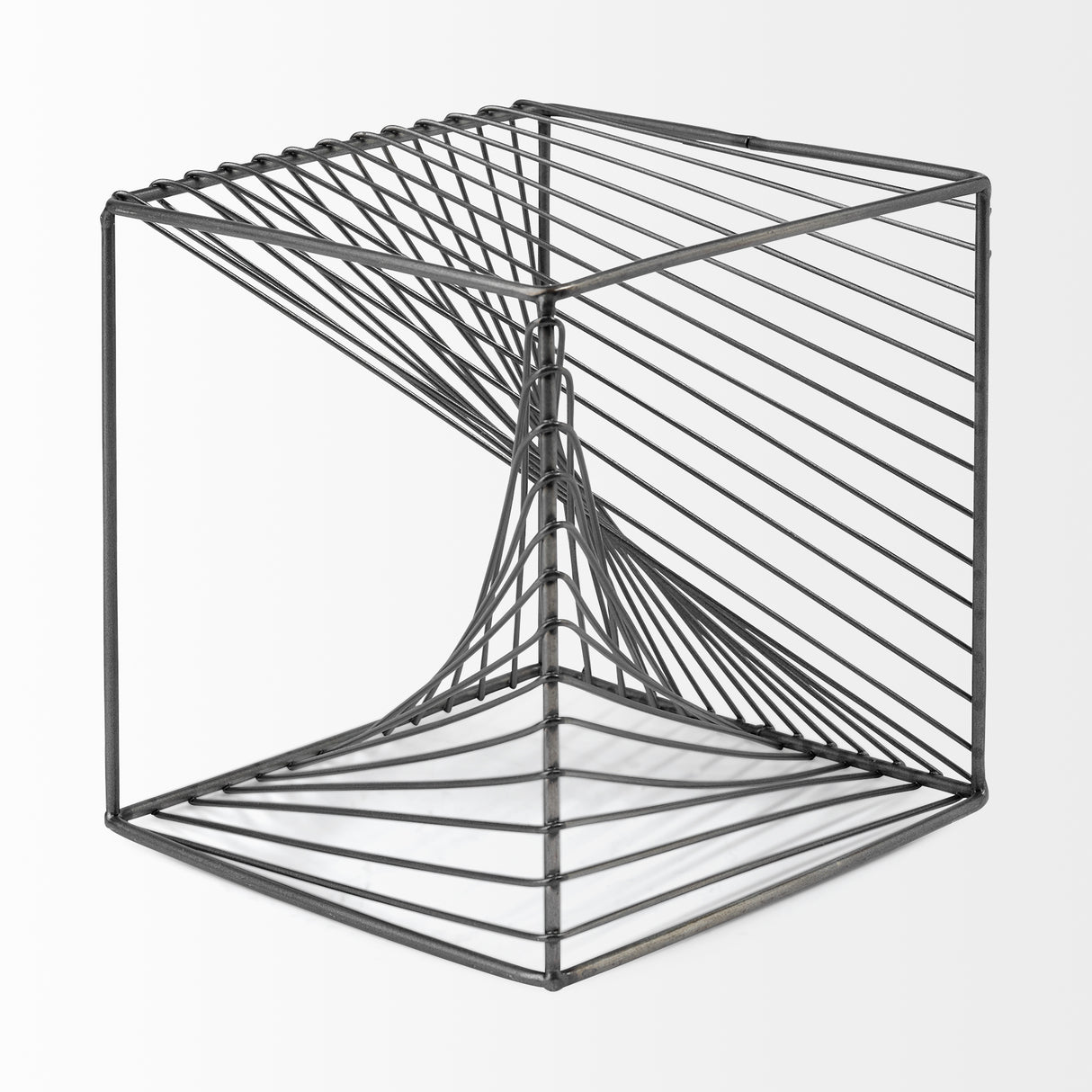Rochon 8L x 8W Gray Metal Decorative Cube from Mercana - Luna Furniture