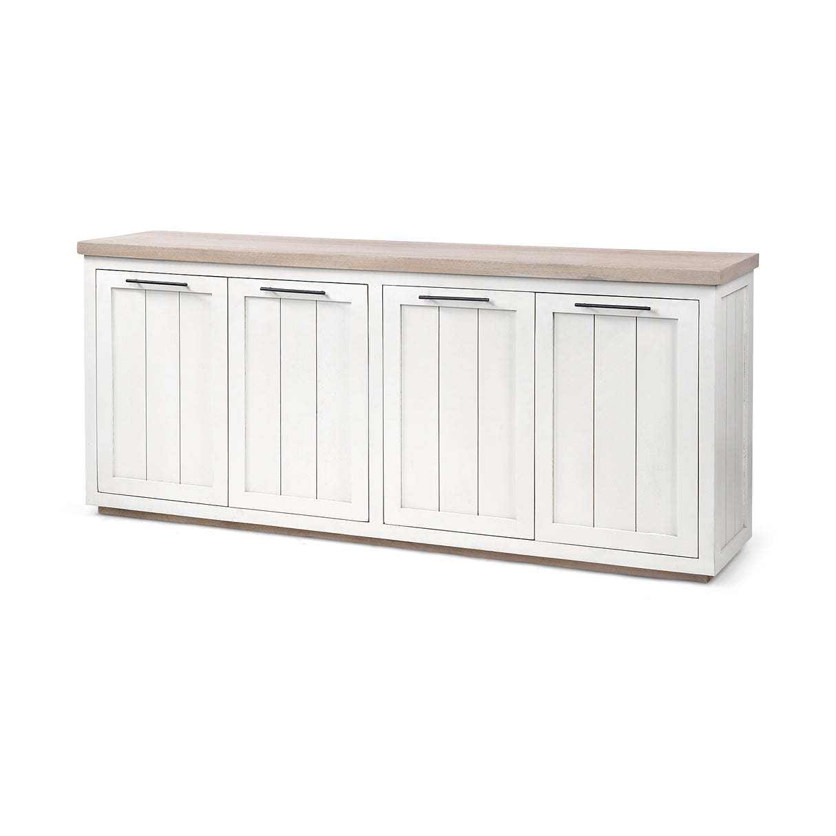 Fairview III Solid Wood Brown Top & White Frame 4 Cabinet Door Sideboard from Mercana - Luna Furniture
