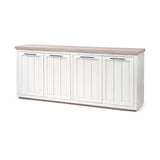 Fairview III Solid Wood Brown Top & White Frame 4 Cabinet Door Sideboard from Mercana - Luna Furniture