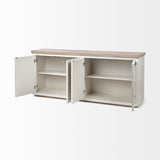 Fairview III Solid Wood Brown Top & White Frame 4 Cabinet Door Sideboard from Mercana - Luna Furniture