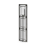 Noah 12.2x55 Black Metal w/White Fabric Shade Rectangular Wall Sconce from Mercana - Luna Furniture