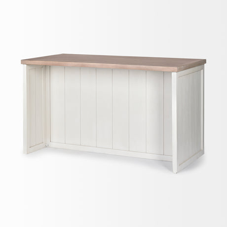 Fairview II White and Brown Two-Tone Stain Solid Wood Kitchen Island from Mercana - Luna Furniture