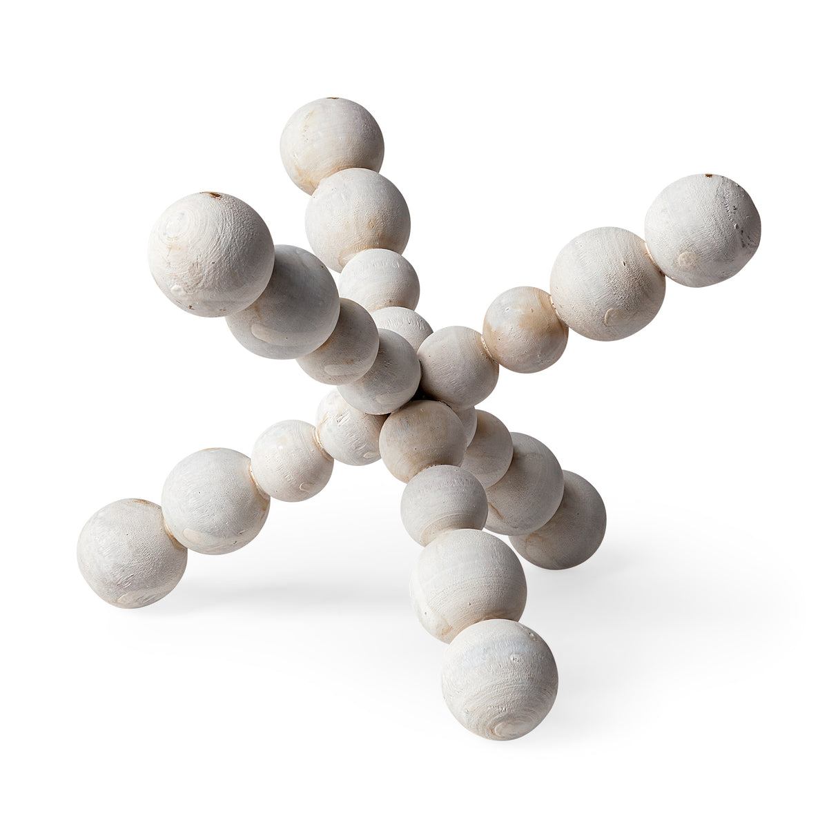 Carrollton II (Large) 9L x 9W Off-White Geometric Wood Ball Jack from Mercana - Luna Furniture