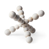 Carrollton II (Large) 9L x 9W Off-White Geometric Wood Ball Jack from Mercana - Luna Furniture