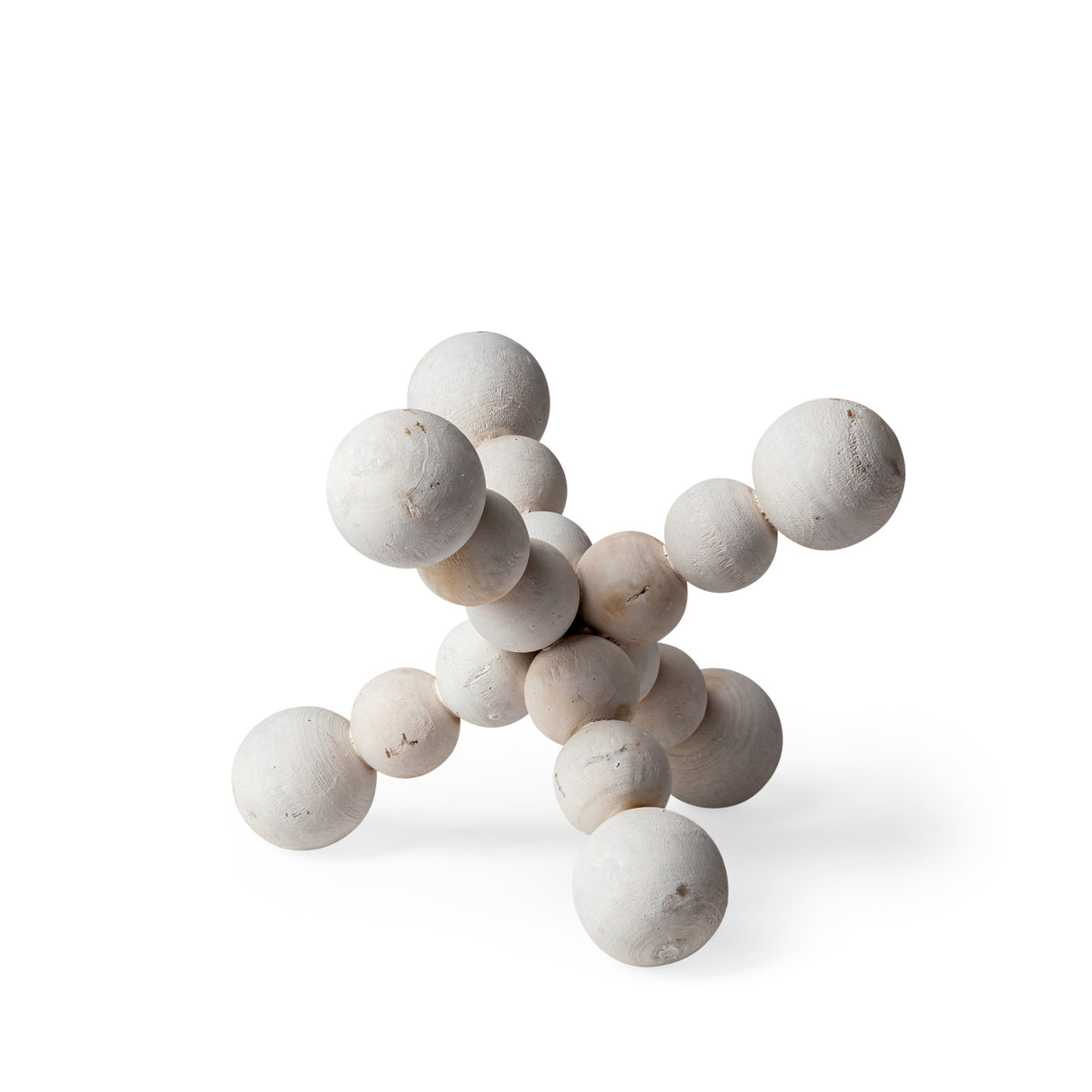 Carrollton I (Small) 7L x 7W Off-White Geometric Wood Ball Jack from Mercana - Luna Furniture
