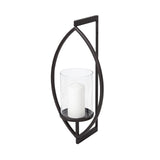 Drax 22"H Black Metal Wall Candle Holder from Mercana - Luna Furniture