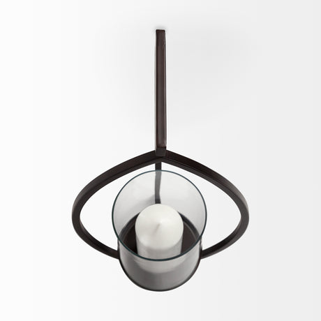 Drax 22"H Black Metal Wall Candle Holder from Mercana - Luna Furniture