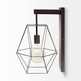 Cordova 12x19 Gray Metal Hanging Bulb Caged Wall Sconce from Mercana - Luna Furniture