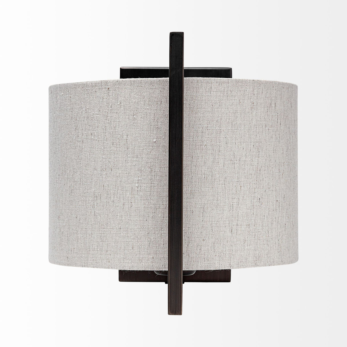 Smithe I 9x13 Black Toned Metal Cream Lampshade Wall Sconce from Mercana - Luna Furniture