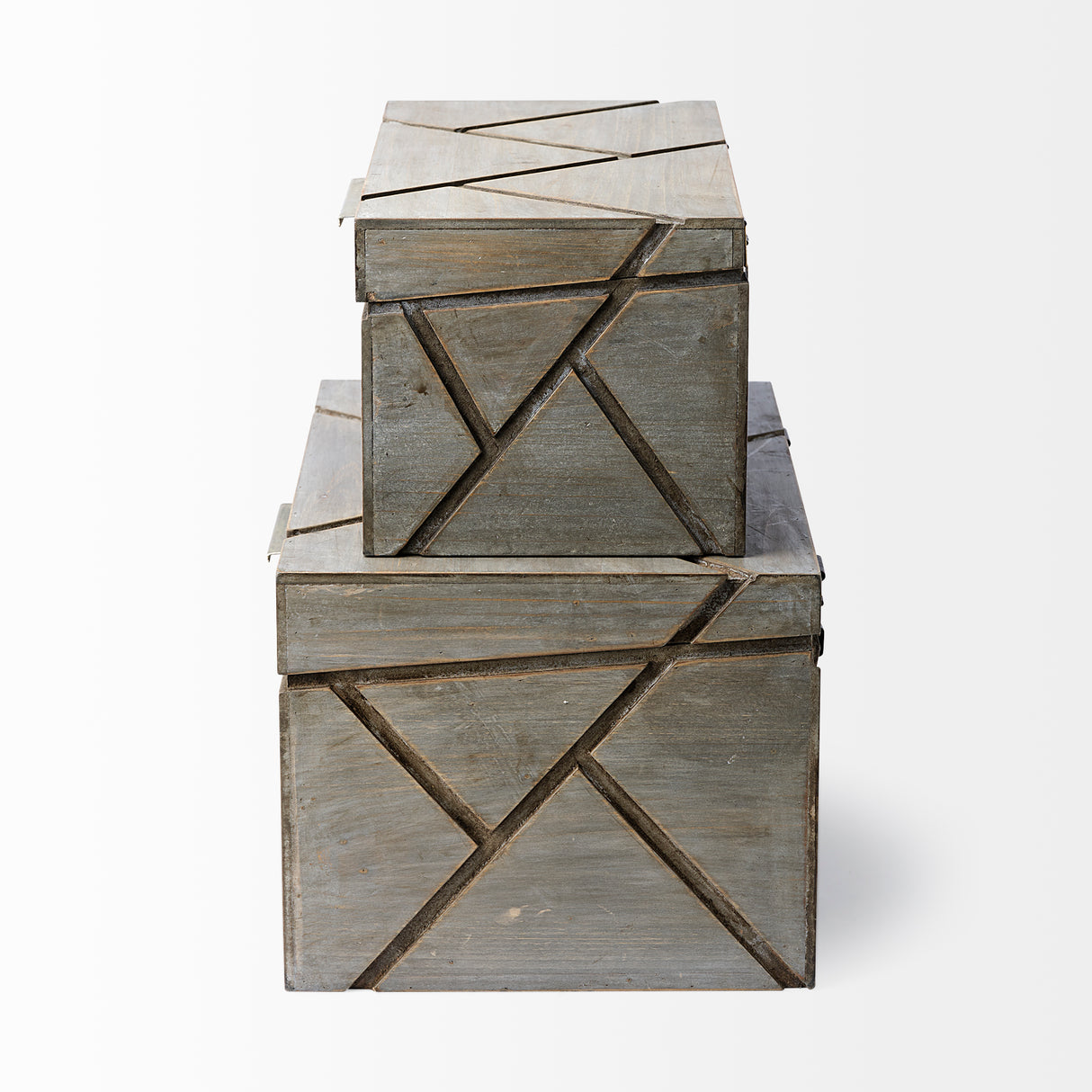 Niobe (Set of 2) 16L x 11W Gray Wooden Nesting Boxes from Mercana - Luna Furniture