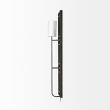 Noah 12.2x55 Black Metal w/White Fabric Shade Rectangular Wall Sconce from Mercana - Luna Furniture