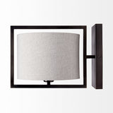 Smithe I 9x13 Black Toned Metal Cream Lampshade Wall Sconce from Mercana - Luna Furniture