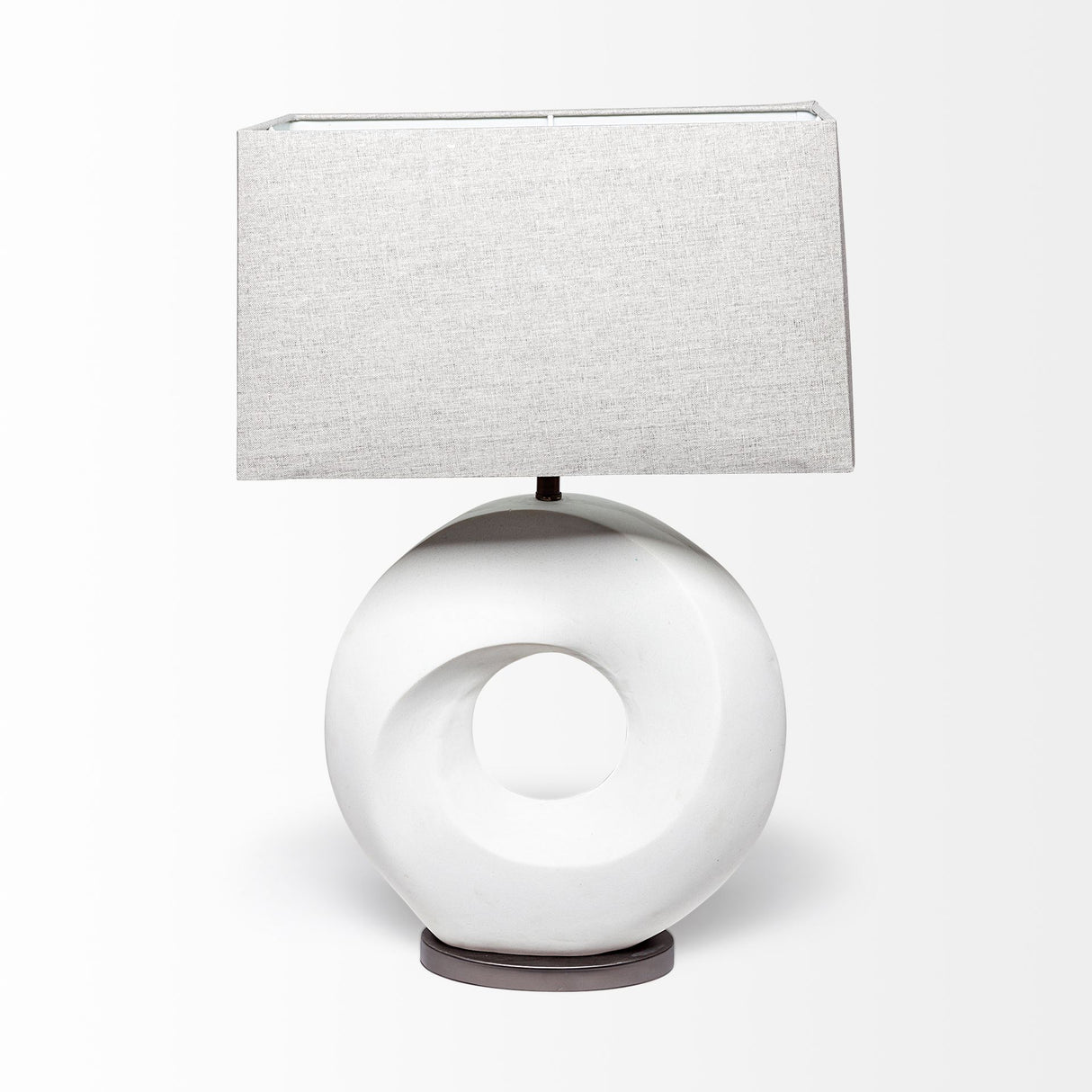 Celtica (26.8"H) White Resin Ring-Shaped Base Table Lamp from Mercana - Luna Furniture