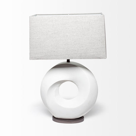 Celtica (26.8"H) White Resin Ring-Shaped Base Table Lamp from Mercana - Luna Furniture