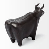 Taurus II 9L x 4W Black Cast Aluminum Bull Decorative Object from Mercana - Luna Furniture