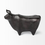 Taurus II 9L x 4W Black Cast Aluminum Bull Decorative Object from Mercana - Luna Furniture