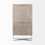 Excelsior II 68.1" H Light Brown Wood Gold Iron Base Storage Cabinet from Mercana - Luna Furniture