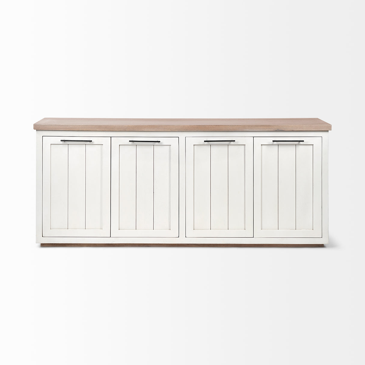 Fairview III Solid Wood Brown Top & White Frame 4 Cabinet Door Sideboard from Mercana - Luna Furniture